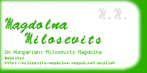 magdolna milosevits business card